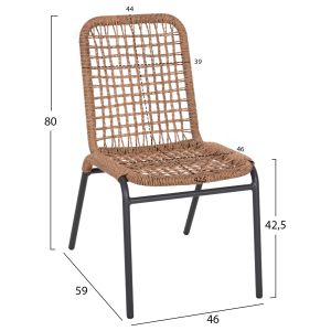 Aluminum chair Chair Spano black legs - beige 46x59x80hcm Hm6047