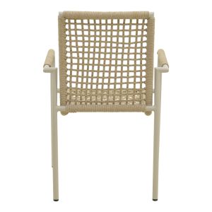 ALUMINUM CHAIR ESENCE IN WHITE-POLYETHYLENE ROPE IN BEIGE NUANCE 56X61.5X87.5 CM