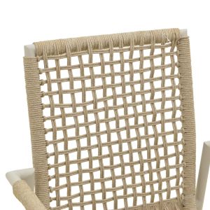 ALUMINUM CHAIR ESENCE IN WHITE-POLYETHYLENE ROPE IN BEIGE NUANCE 56X61.5X87.5 CM