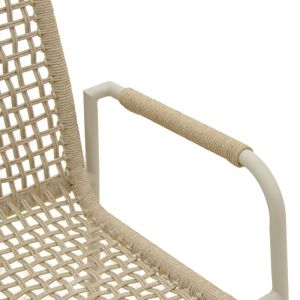 ALUMINUM CHAIR ESENCE IN WHITE-POLYETHYLENE ROPE IN BEIGE NUANCE 56X61.5X87.5 CM