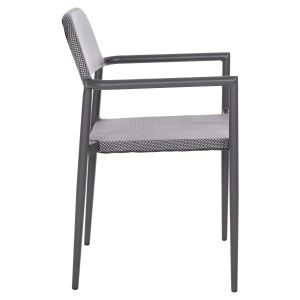 Aluminum chair Ronny gray - gray textile 53x51x80hcm Hm5998,01
