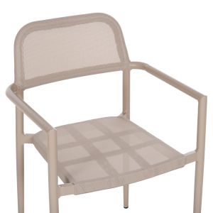 Aluminum chair Ronny champagne-textile 53x51x80hcm Hm5998,03