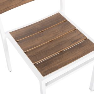 Алуминиев стол Saga Hm6063,01 бял с Polywood 46x52x86cm Hm6063