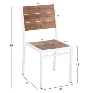 Алуминиев стол Saga Hm6063,01 бял с Polywood 46x52x86cm Hm6063