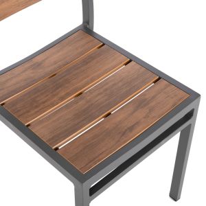 Алуминиев стол Saga Hm6063,02 тъмен сив с Polywood 46x52x86cm Hm6063