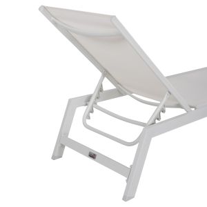 Aluminum chaise longue Rabia Hm5982.01 white color 191.5x55.5x89.5hcm