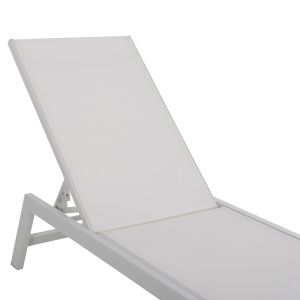 Aluminum chaise longue Rabia Hm5982.01 white color 191.5x55.5x89.5hcm
