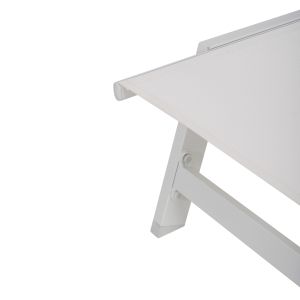 Aluminum chaise longue Rabia Hm5982.01 white color 191.5x55.5x89.5hcm