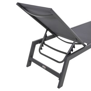 Aluminum chaise longue Rabia Hm5982.03 anthracite color 191.5x55.5x89.5hcm