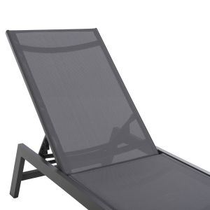 Aluminum chaise longue Rabia Hm5982.03 anthracite color 191.5x55.5x89.5hcm