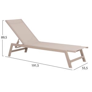 Aluminum chaise longue Rabia Hm5982.04 champagne color 191.5x55.5x89.5hcm