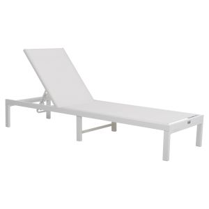 Aluminum sun lounger Thatcher Hm5983.01 white color 196.5x64.5x92hcm