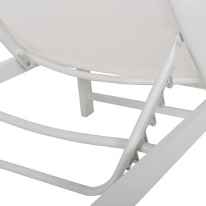 Aluminum sun lounger Thatcher Hm5983.01 white color 196.5x64.5x92hcm