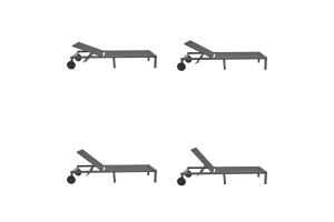 Aluminum chaise longue with armrests Attain with white textile 200x62x35cm