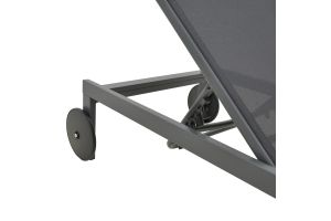 Aluminum chaise longue with armrests Attain with white textile 200x62x35cm