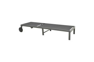 Aluminum chaise longue with armrests Attain with white textile 200x62x35cm