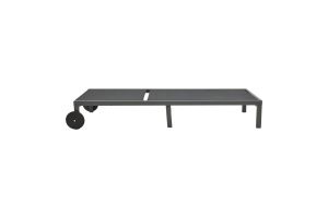Aluminum chaise longue with armrests Attain with white textile 200x62x35cm