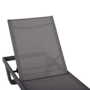 Aluminum shell Rickon with teslin fabric Hm6292.01 gray color 198x61.5x97cm.