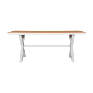 Aluminum garden table Fl6510 with polywood top white color 180x100x75cm
