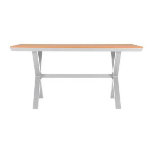 Aluminum garden table Fl6510 with polywood surface white color 150x90x75cm