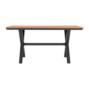 Aluminum garden table Fl6510 with polywood surface, gray color 150x90x75cm