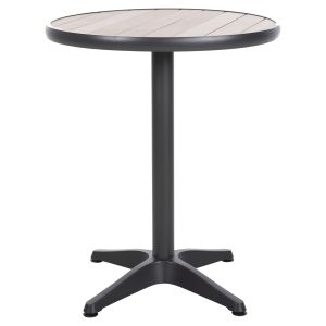 Алуминиева кръгла маса Alexa Hm6086,01 Антрацит-polywood плот в натурален цвят D60x73cm Hm6086