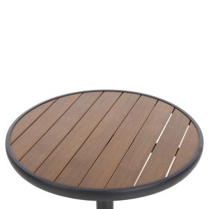 Алуминиева кръгла маса Alexa Hm6086,01 Антрацит-polywood плот в натурален цвят D60x73cm Hm6086