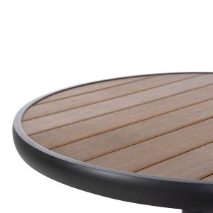 Алуминиева кръгла маса Alexa Hm6086,01 Антрацит-polywood плот в натурален цвят D60x73cm Hm6086