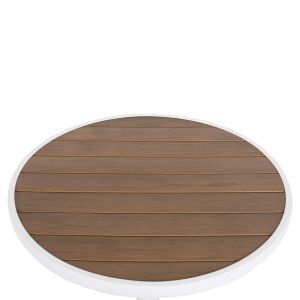 Aluminum round table Alexa Hm6086,02 White-polywood top in natural color D60x73cm Hm6086