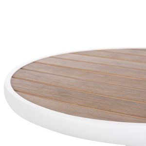 Aluminum round table Alexa Hm6086,02 White-polywood top in natural color D60x73cm Hm6086