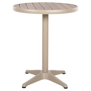 Алуминиева кръгла маса Alexa Hm6086,04 Шампанско-polywood плот в натурален цвят D60x73cm Hm6086