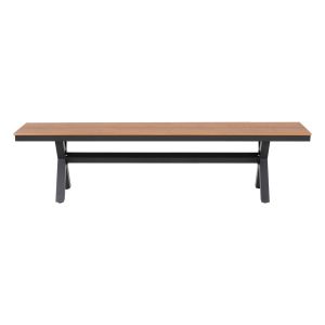 Aluminum bench Tawnee Hm6040,01 anthracite - Polywood seat in natural wood color 220x36x44.5cm Hm6040