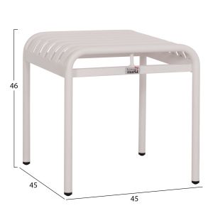 Алуминиева табуретка Rachel Hm6340.02 бял цвят 45x45x46всм.