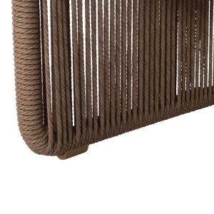 Destiny Zen Aluminum Coffee Table for Garden Sm6171 Rattan and Sintered Stone Top 88x88x39.5 cm