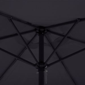 Aluminum umbrella 2.50m with 6 spokes gray fabric Hm6030.10