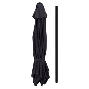 Aluminum umbrella 2.50m with 6 spokes gray fabric Hm6030.10