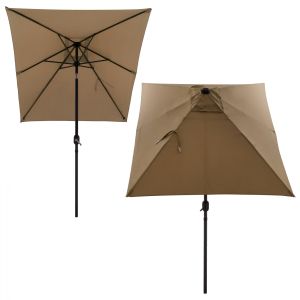 Aluminum umbrella Hm6029.02 rectangular taupe 262x170x253cm
