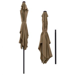Aluminum umbrella Hm6029.02 rectangular taupe 262x170x253cm