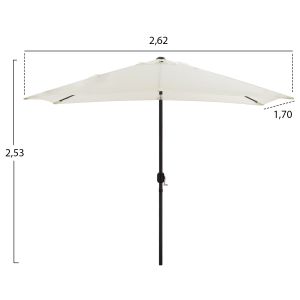 Aluminum umbrella Hm6029,10 rectangular adjustable beige gray 262x170x253cm