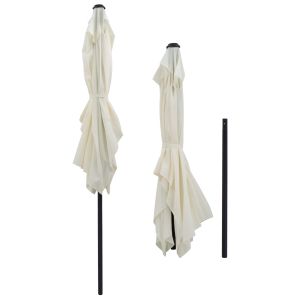 Aluminum umbrella Hm6029,10 rectangular adjustable beige gray 262x170x253cm