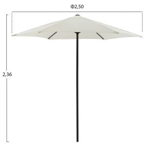 Aluminum umbrella Hm6030,02 beige gray D250x236cm
