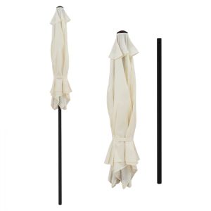 Aluminum umbrella Hm6030,02 beige gray D250x236cm