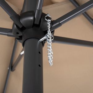Aluminum umbrella with 6 spokes Kacen Hm6030,04 mocha-anthracite D250x236hcm