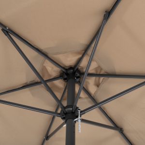 Aluminum umbrella with 6 spokes Kacen Hm6030,04 mocha-anthracite D250x236hcm