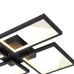Алуминиеви Led полилей 36w 1200lm 3000k 450x580x55mm сребърни Arte Illumina квадратни