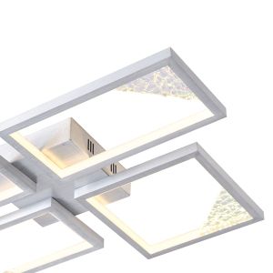 Алуминиеви Led полилей 36w 900lm 3000k 450x580x55mm черни Arte Illumina квадратни
