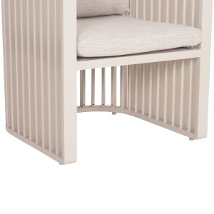 Aluminum armchair Eternity series Sm6174.01 ivory - beige with cushions 65x72x84h
