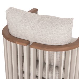 Aluminum armchair Eternity series Sm6174.01 ivory - beige with cushions 65x72x84h