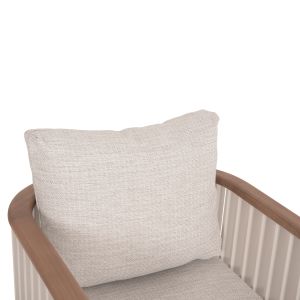 Aluminum armchair Eternity series Sm6174.01 ivory - beige with cushions 65x72x84h