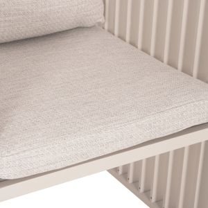 Aluminum armchair Eternity series Sm6174.01 ivory - beige with cushions 65x72x84h